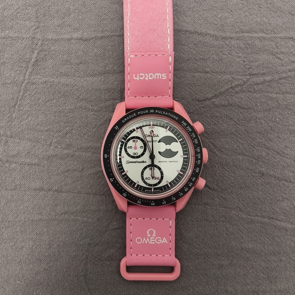 Swatch x Omega MISSION TO THE PINK MOONPHASE - Picture 1 of 4